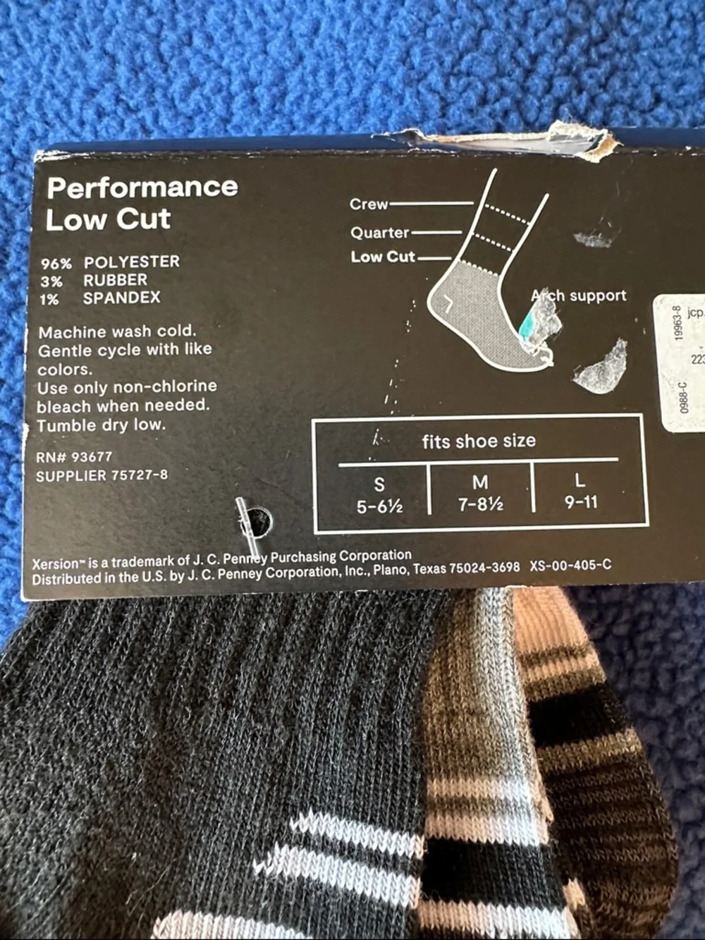 Xersion Low Cut Athletic Socks - White with Black Accent